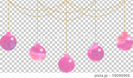 イラスト_クリスマス_ボール_球_オーナメント_ガーランド_フレーム_ベクター_ 59098908