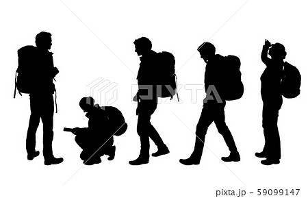 Set of four realistic silhouettes of male and 59099147