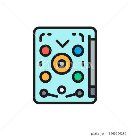Pinball, playing machine, game flat color line icon. 59099382