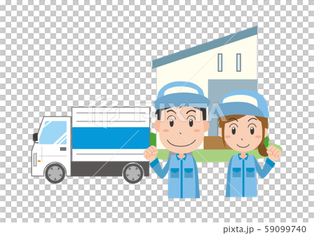 搬家工人離職的卡車工人男女 59099740