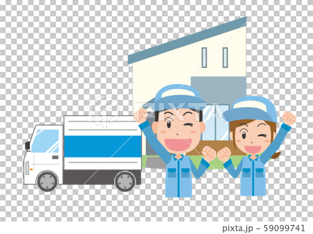 搬家工人離職的卡車工人男女 59099741