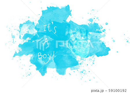 It's A Boy Abstract Watercolor Splash Illustration 59100192