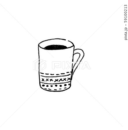 マグカップ パーツ モノクロのイラスト素材