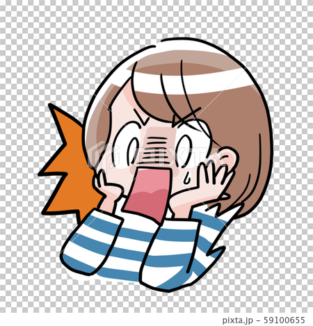 驚いて目を見開く女性 59100655