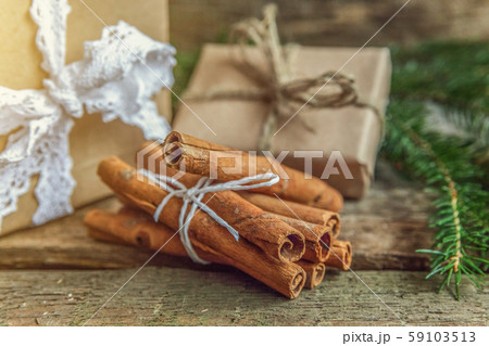 Christmas New Year composition on old shabby 59103513