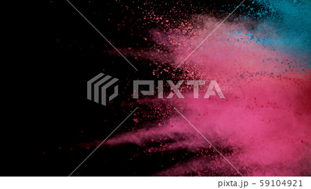 Explosion of colored powder isolated on black Explosion of colored powder isolated on black 59104921
