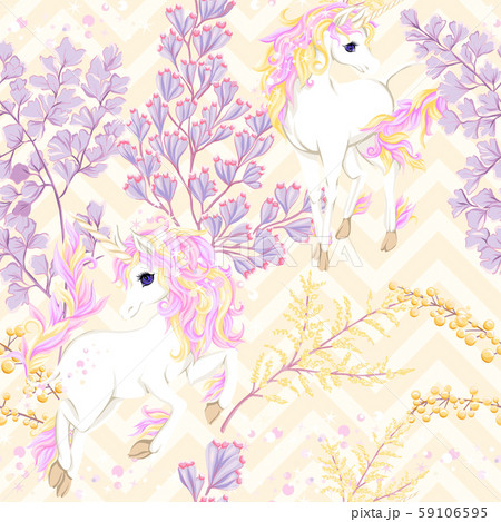 Seamless pattern, background with unicorn 59106595