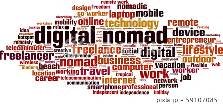 Digital nomad word cloud 59107085