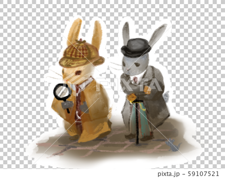 Rabbit Detectives Sherlock Holmes Stock Illustration