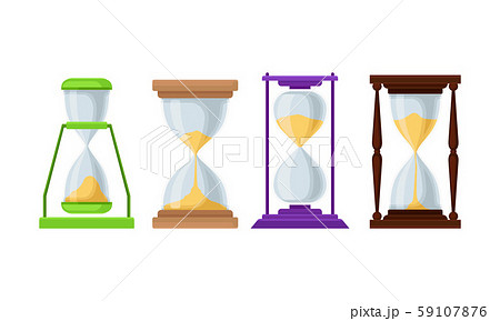 Set Of Different Hourglass Vector Illustration のイラスト素材