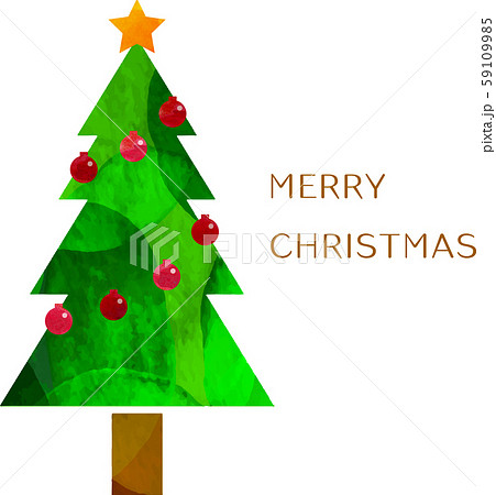 イラスト クリスマスツリー ベクター 切り絵風のイラスト素材 59109985 Pixta