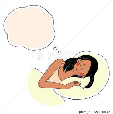 眠る女性のイラスト 睡眠のイラスト素材