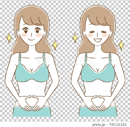 女性　腸内環境　ダイエット　便秘　快便　イラスト 59110162