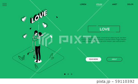 Love - line design style isometric web banner Love - line design style isometric web banner 59110392