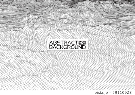 Abstract vector wireframe landscape background. Cyberspace grid. 3d technology wireframe vector 59110928