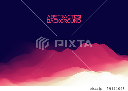 3D landscape Background. Purple Gradient Abstract Vector Illustration.Computer Art Design Template 59111043