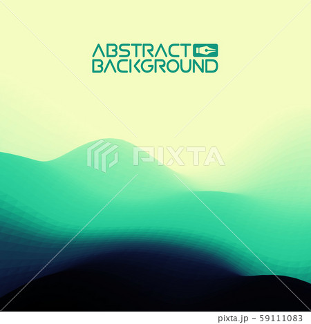 3D landscape Background. green to blue Gradient Abstract Vector Illustration.Computer Art Design 59111083