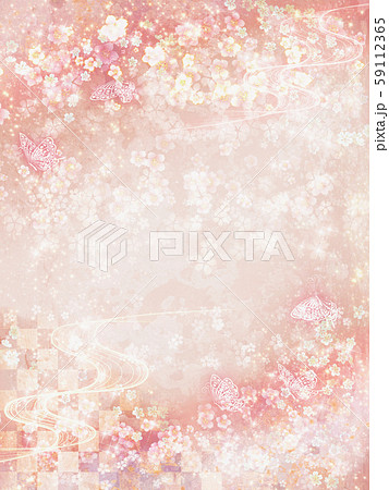 桜の舞い散るキラキラの背景　水彩画風　縦 59112365