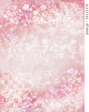 桜の舞い散るキラキラの背景 水彩画風 縦のイラスト素材