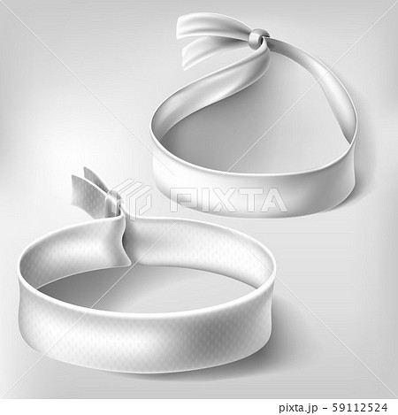 Blank white paper or cloth wristband with lock. 59112524