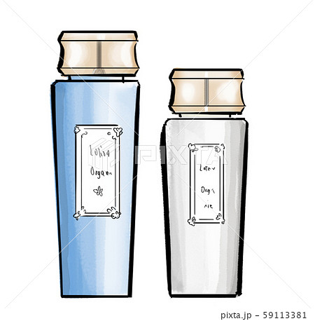 化粧水と乳液のイラスト素材