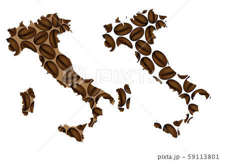 Italy - map of coffee bean 59113801