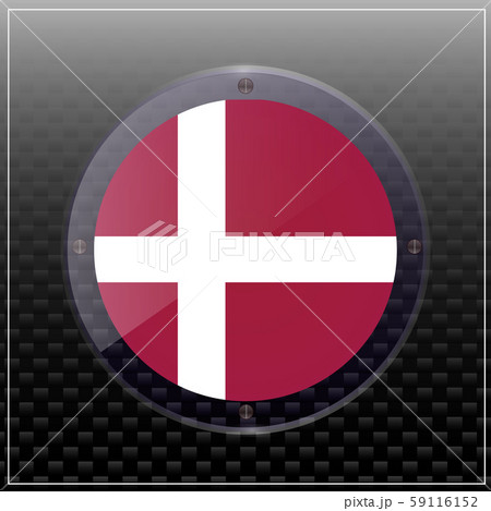 Button with flag of Denmark. Illustration. 59116152
