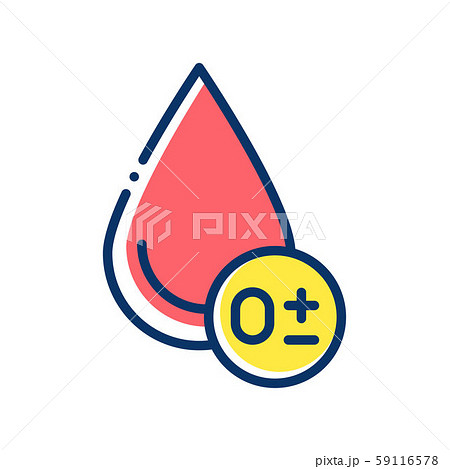 0 plus minus blood group color line icon. Donorship concept. Pictogram for web, mobile app, promo 59116578