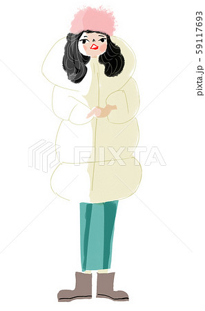 ダウンコートを着た女性 ダウンコートを着た女性 59117693