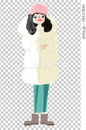 ダウンコートを着た女性 ダウンコートを着た女性 59117693