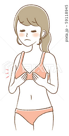 Small breasts woman worries complex illustration - Stock Illustration  [59118945] - PIXTA