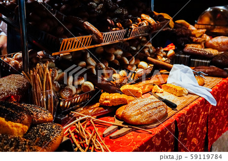 different bread rolls on the table bakeries 59119784