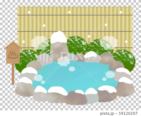 温泉　冬　露天風呂 59120207