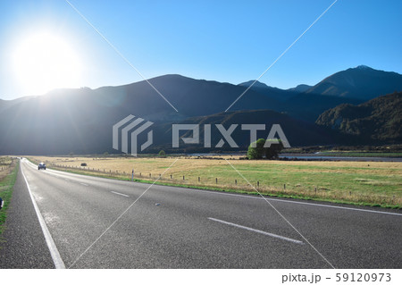 Scenery road with mountain with sunrise for 59120973