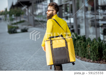 Man delivering food with thermal bag 59125550