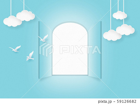 ペーパークラフト-空-ハート-フレーム 59126682