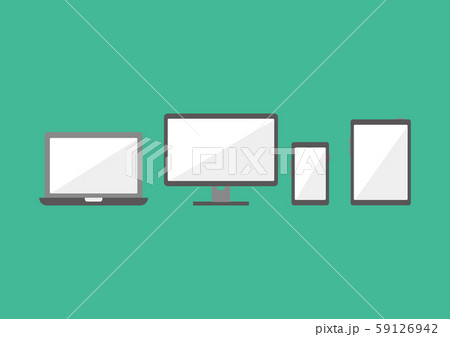 パソコン スマホ モバイル端末 タブレット テレビモニター デスクトップパソコンのイラスト素材 パソコン スマホ モバイル端末 タブレット テレビモニター デスクトップパソコンのイラスト素材
