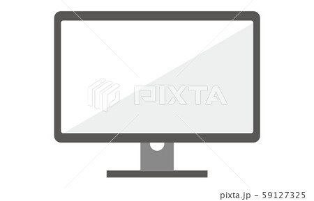 シンプル パソコン モニター ディスプレイ テレビ デスクトップ Pcのイラスト素材