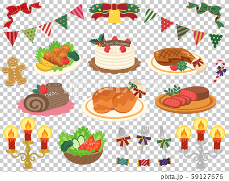 Christmas Food Illustration Set Stock Illustration