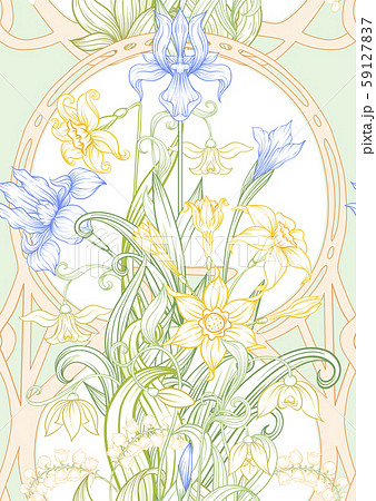 Spring flowers seamless pattern, 59127837
