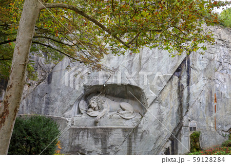 Lion Monument is beautiful and famous in autumn at Lion Monument is beautiful and famous in autumn at 59128284