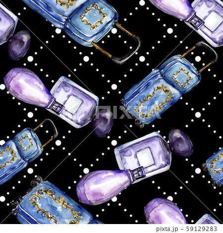 Fashionable sketch glamour illustration in a watercolor style isolated element. Seamless background 59129283