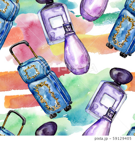 Fashionable sketch glamour illustration in a watercolor style isolated element. Seamless background Fashionable sketch glamour illustration in a watercolor style isolated element. Seamless background 59129405