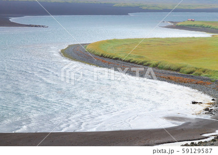 Hvitserkur sea stack, Iceland. Black sand beach 59129587