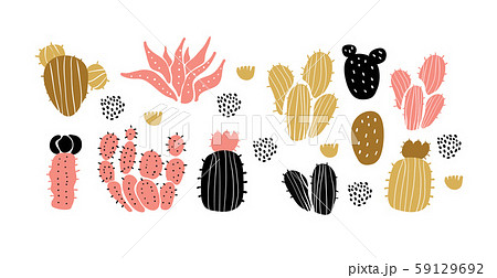 Vector set of cactuses, succulents, scandinavian Vector set of cactuses, succulents, scandinavian 59129692