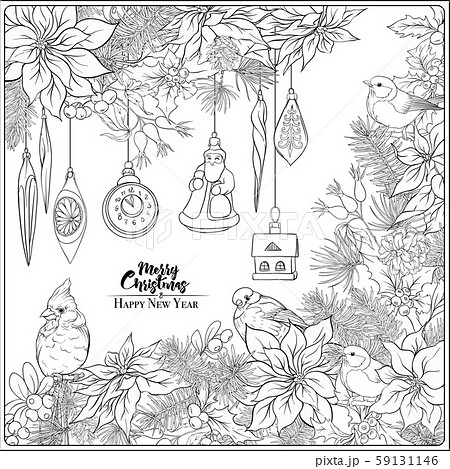 Christmas wreath of spruce, vintage decoration. 59131146