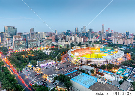 Beijing, China skyline and stadium Beijing, China skyline and stadium 59133508