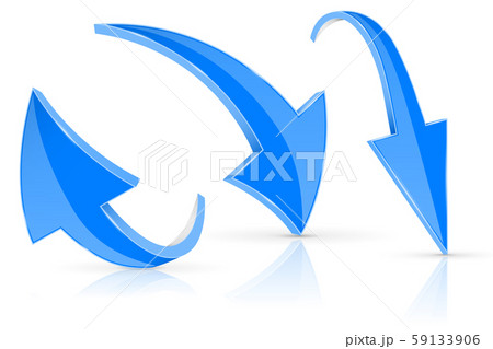 Down and up 3d arrow. Blue signs with reflection Down and up 3d arrow. Blue signs with reflection 59133906