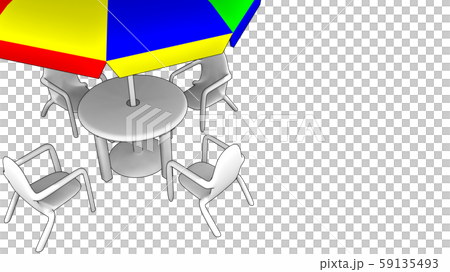 上から見たパラソルのイラスト素材