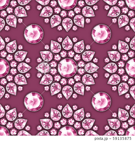Seamless pink gemstones background on white. Jewels pattern Seamless pink gemstones background on white. Jewels pattern 59135875
